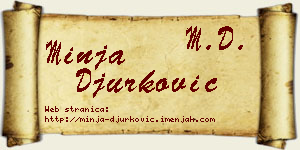 Minja Đurković vizit kartica